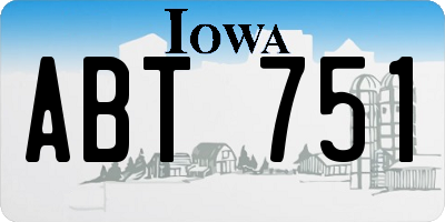 IA license plate ABT751