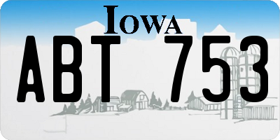 IA license plate ABT753