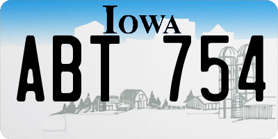 IA license plate ABT754