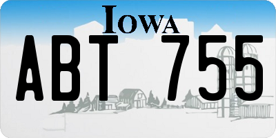 IA license plate ABT755