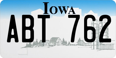 IA license plate ABT762