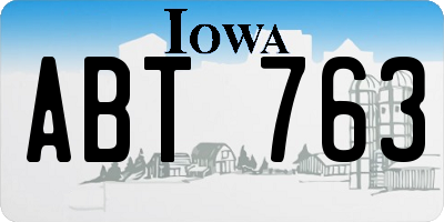 IA license plate ABT763