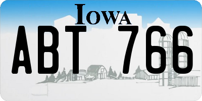 IA license plate ABT766