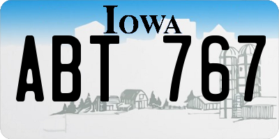IA license plate ABT767