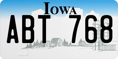 IA license plate ABT768
