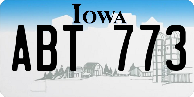IA license plate ABT773