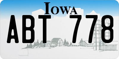 IA license plate ABT778
