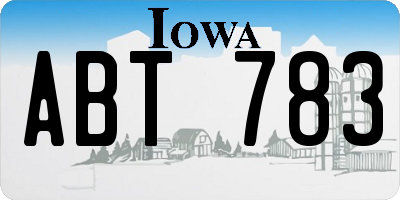 IA license plate ABT783