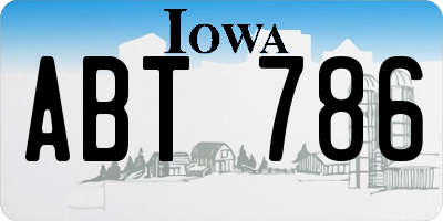 IA license plate ABT786