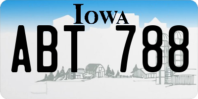 IA license plate ABT788