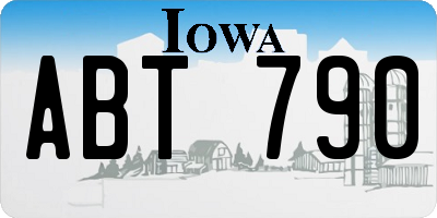 IA license plate ABT790