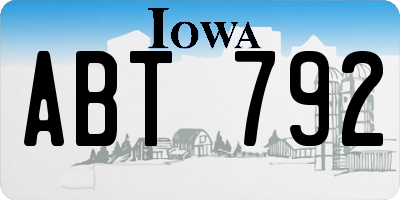 IA license plate ABT792