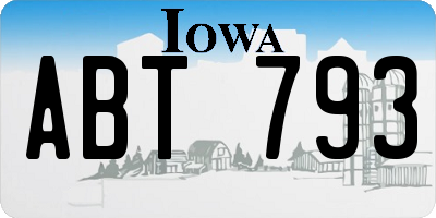 IA license plate ABT793