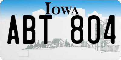 IA license plate ABT804