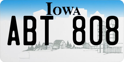 IA license plate ABT808