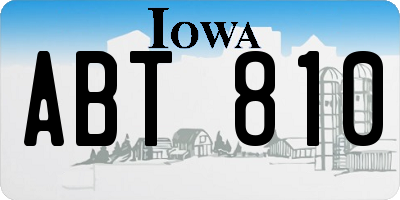 IA license plate ABT810