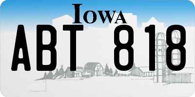 IA license plate ABT818