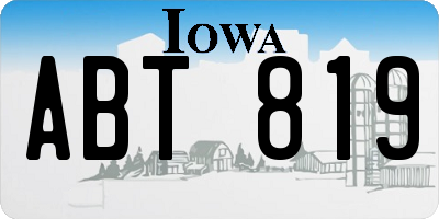 IA license plate ABT819