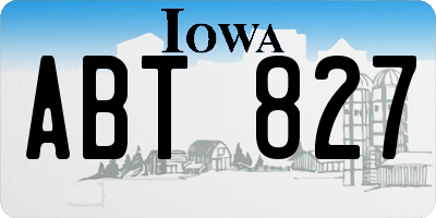 IA license plate ABT827