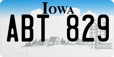 IA license plate ABT829