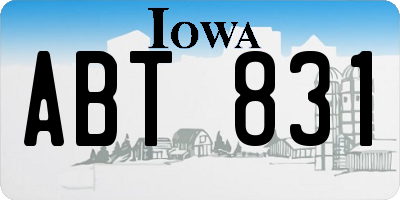 IA license plate ABT831