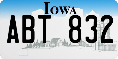 IA license plate ABT832