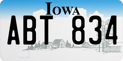 IA license plate ABT834