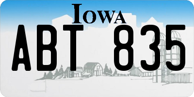 IA license plate ABT835