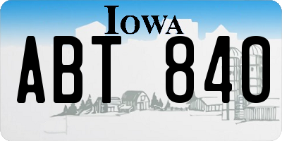 IA license plate ABT840