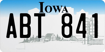 IA license plate ABT841
