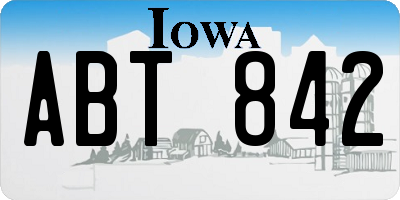 IA license plate ABT842