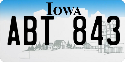 IA license plate ABT843