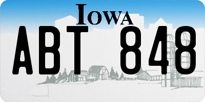 IA license plate ABT848