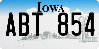 IA license plate ABT854