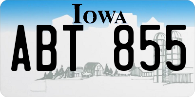 IA license plate ABT855