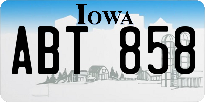 IA license plate ABT858