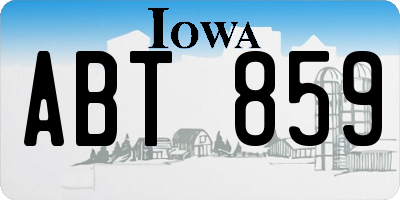 IA license plate ABT859