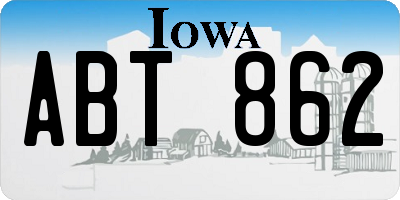 IA license plate ABT862