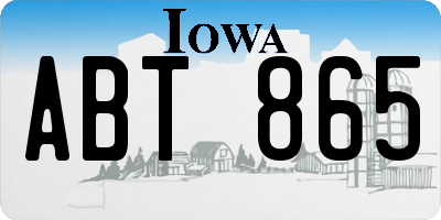 IA license plate ABT865