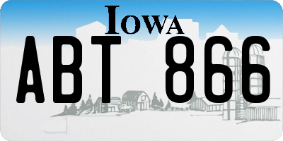IA license plate ABT866