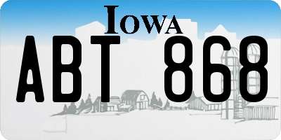 IA license plate ABT868