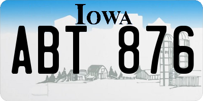 IA license plate ABT876