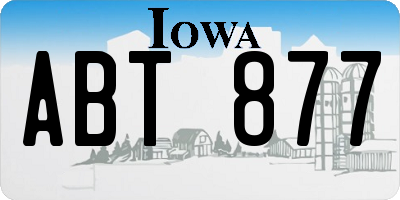IA license plate ABT877