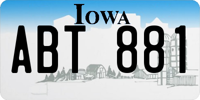 IA license plate ABT881