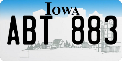 IA license plate ABT883