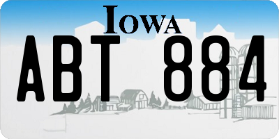 IA license plate ABT884