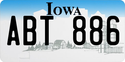 IA license plate ABT886