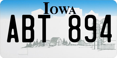 IA license plate ABT894