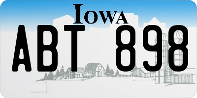 IA license plate ABT898