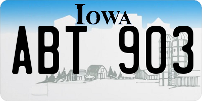 IA license plate ABT903